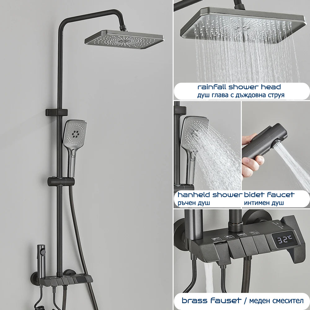 Bathroom shower system | Bathroom shower set Tetrasink | Bathroom faucet with shower and handset SHBD1TS01 - Tetrasink