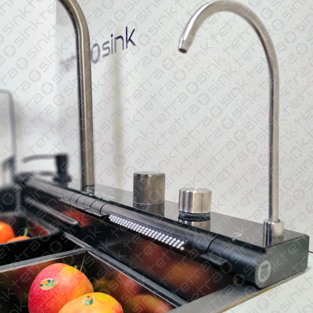 Πολυλειτουργικός νεροχύτης κουζίνας | Tetra Sink | 24NBS304R75 | Πολυλειτουργικός νεροχύτης για κουζίνα με βαθιά γούρνα και υψηλής ποιότητας μίξερ κατα