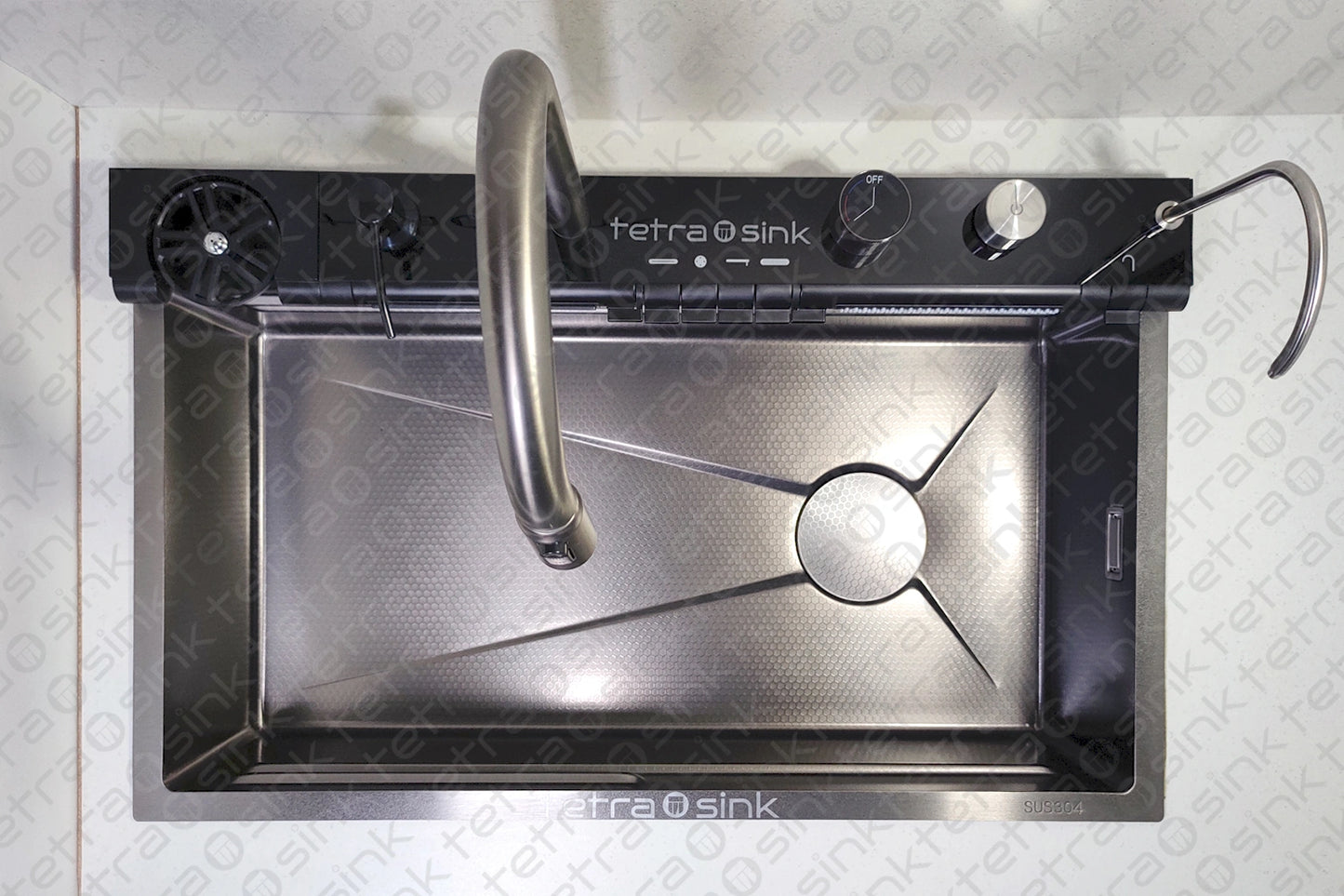 Πολυλειτουργικός νεροχύτης κουζίνας | Tetra Sink | 24NBS304R75 | Πολυλειτουργικός νεροχύτης για κουζίνα με βαθιά γούρνα και υψηλής ποιότητας μίξερ κατα