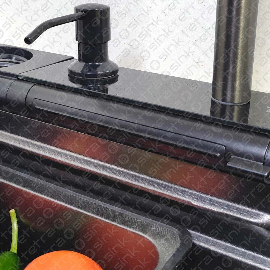 Πολυλειτουργικός νεροχύτης κουζίνας | Tetra Sink | 24NBS304R75 | Πολυλειτουργικός νεροχύτης για κουζίνα με βαθιά γούρνα και υψηλής ποιότητας μίξερ κατα