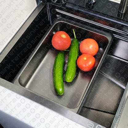 Πολυλειτουργικός νεροχύτης κουζίνας | Tetra Sink | 24NBS304R75 | Πολυλειτουργικός νεροχύτης για κουζίνα με βαθιά γούρνα και υψηλής ποιότητας μίξερ κατα